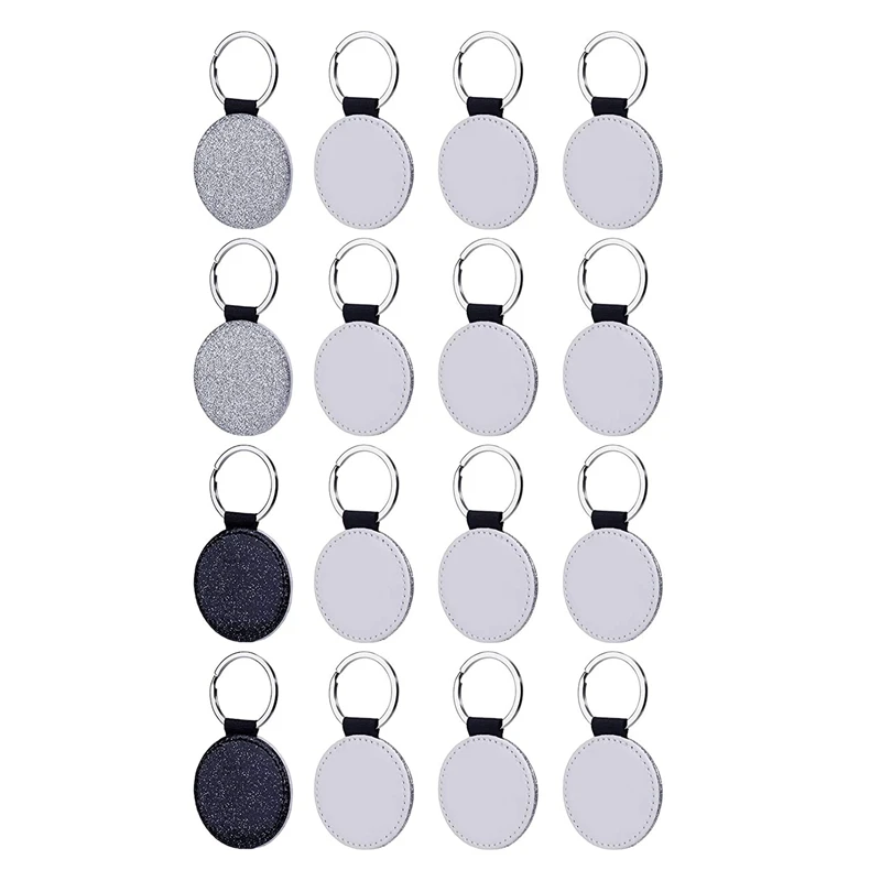 

16 Pieces Sublimation Blanks Keychain Round Heat Transfer Keychain Blank Keychain for Sublimation for DIY Craft Supplies