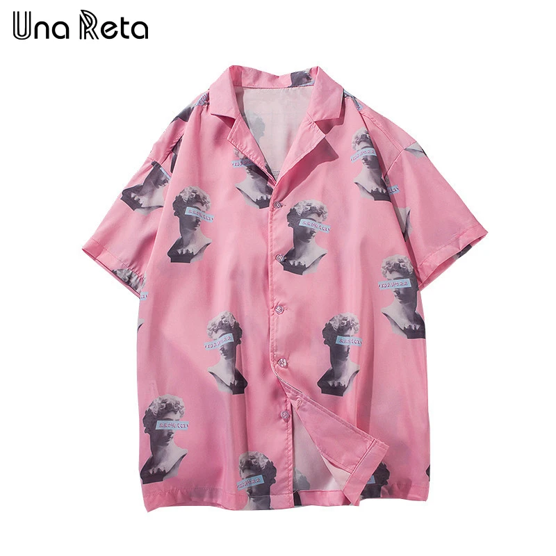 Мужская рубашка Una Reta белая Повседневная футболка с коротким рукавом в стиле