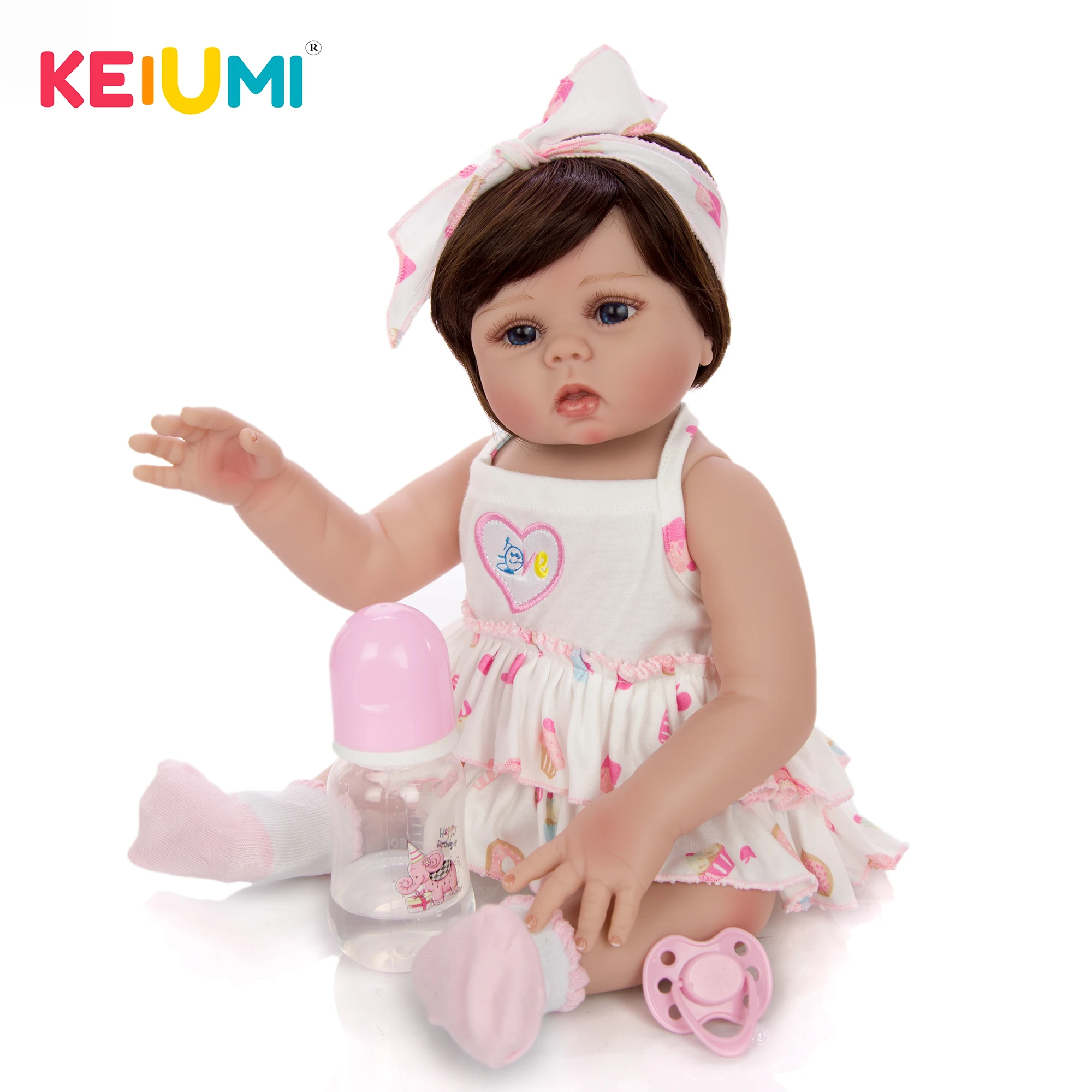 KEIUMI 49 см кукла для новорожденных детей силиконовая кожа тела Реалистичная