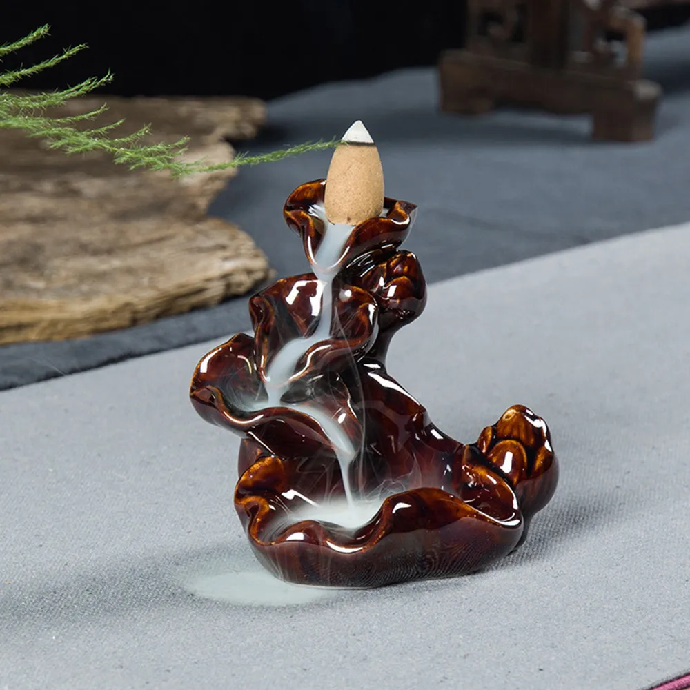 

Incense Burner Handmade Waterfall Smoke Censer Ceramic Porcelain Backflow Incense Burner Home Decor Crafts Free Shipping