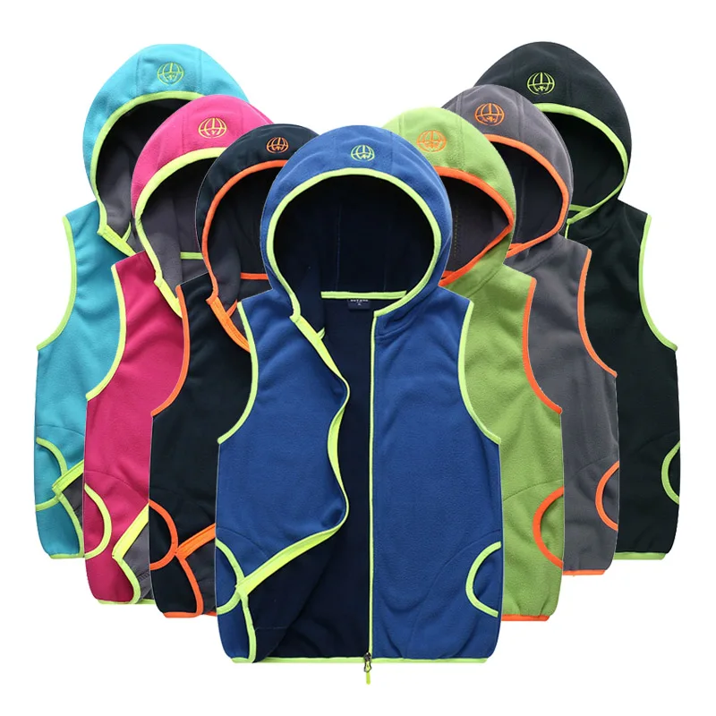 

Весна-Осень 2021, модный спортивный жилет для девочек и мальчиков, Новое поступление, детская флисовая мягкая одежда с капюшоном, Детская верх...