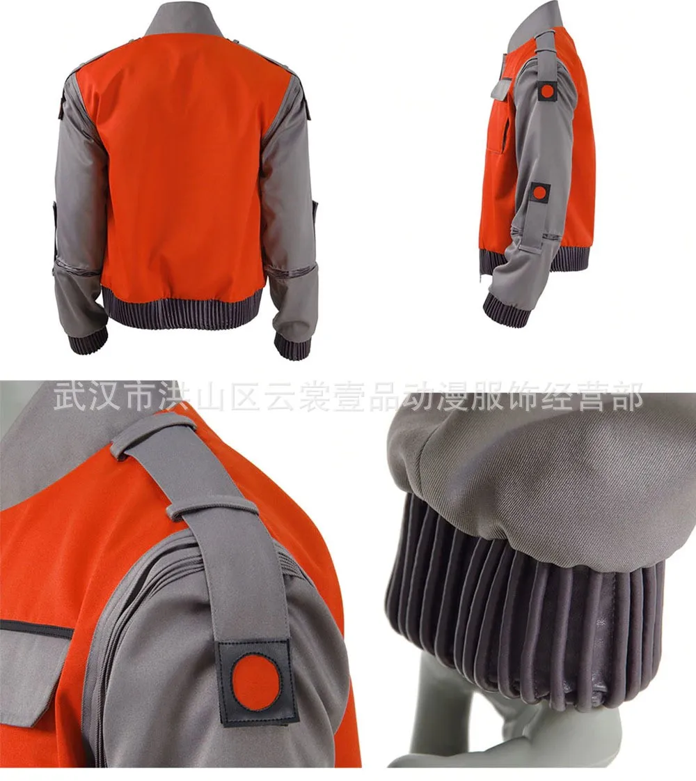 Назад в будущее оранжево-красный пальто с капюшоном косплей костюм Джуниора Марлен Симус Марти Макфлай.