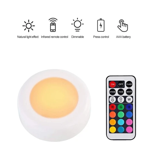 1remote 1 lamp 12 цветов RGBW светодиодный ночник беспроводной пульт дистанционного управления на батарейках сенсорный датчик под шкафом светильники для кухни настенный светильник - Цвет: 1remote 1 lamp