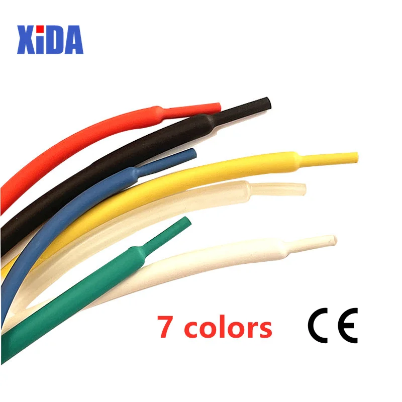 1Meter 2:1 Heat Shrink Tube Transparent Clear Black Shrinkable Tubing Wrap Wire Kits Sell Connector Cable Sleeve DIY Repair |