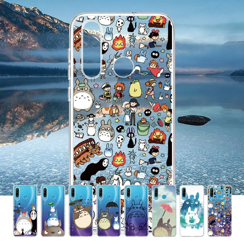 Totoro спиральный Ghibli Kaonashi для huawei Honor mate 10 20 Nova P20 P30 P умный мягкий тонкий защитный прозрачный чехол из ТПУ