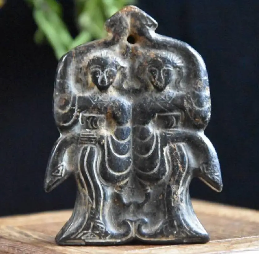 

Хуншанская культура архаизовая черная железная метеоритная скульптура горничная bi статуя
