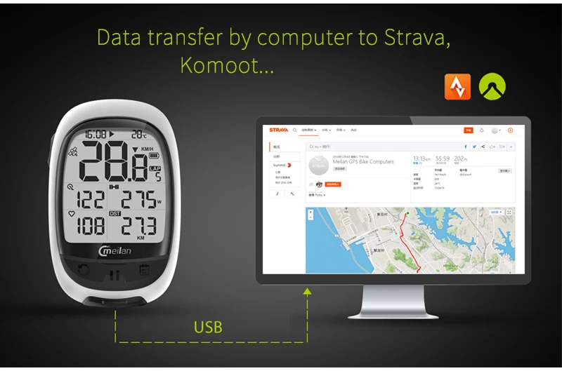 GPS для велосипеда, компьютер Bluetooth 4,0/ANT+ беспроводной Велосипедный компьютер, велосипедный датчик скорости Candence, датчик сердечного ритма