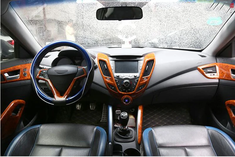 Высококачественный интерьерный комплект из АБС персикового дерева для hyundai veloster