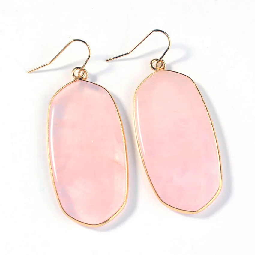 Трендовые бусины светло желтого золота цвет розовый кварцевый кристалл овальные