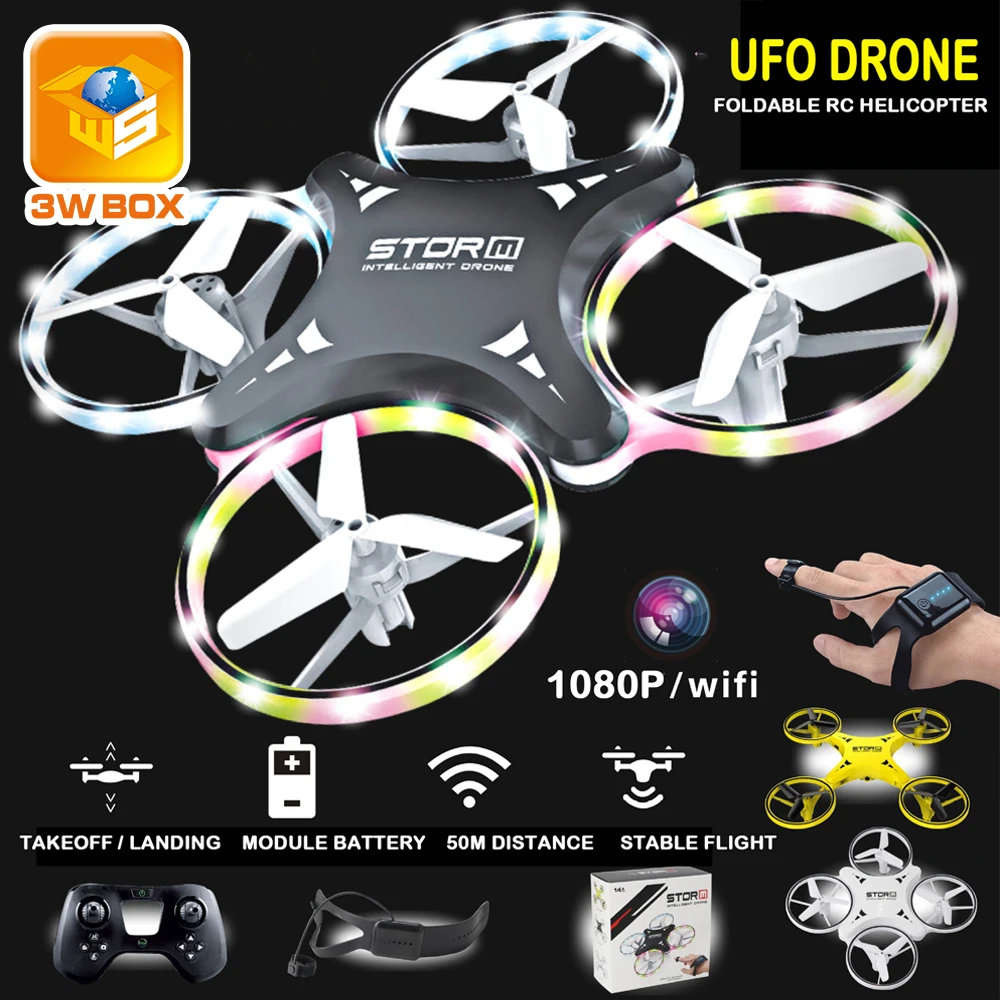 3WBOX мини Дрон индукция drone Смарт часы дистанционного жест летательный аппарат НЛО
