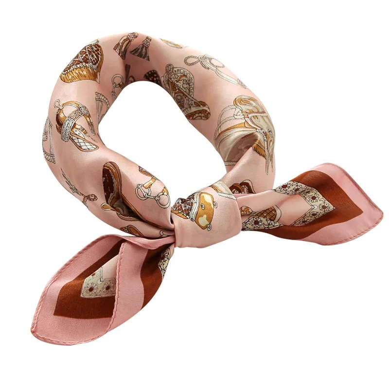 

New 100% Natural Real Silk Neckerchief For Women 2020 Print Square Scarf Headscarf Pure Bandana Hijab Foulard Scarves Pashmina