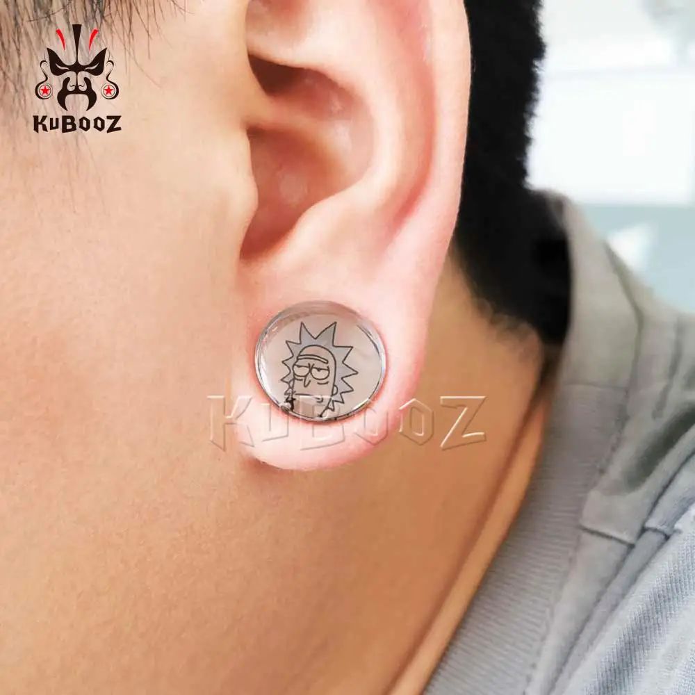 Kubooz, новинка, простые прозрачные Серьги Для Пирсинга Ушей из акрила, модный подарок для мужчин и женщин, серьги, в паре
