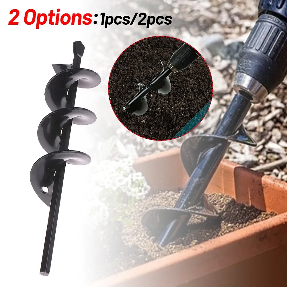 

Kit Spiral Hole Drill Bit Manganese Steel Set 1pcs/2pcs 220 * 50mm Black