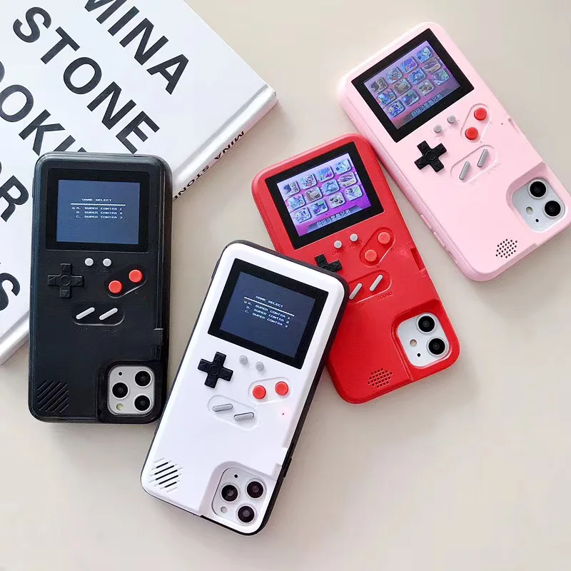 

New Fashion Case For Iphone 12 11 Pro Max XS Max X XR 6 6S 7 8 Plus 3D Retro Color Screen Classic Game Tetris Console Case Cover