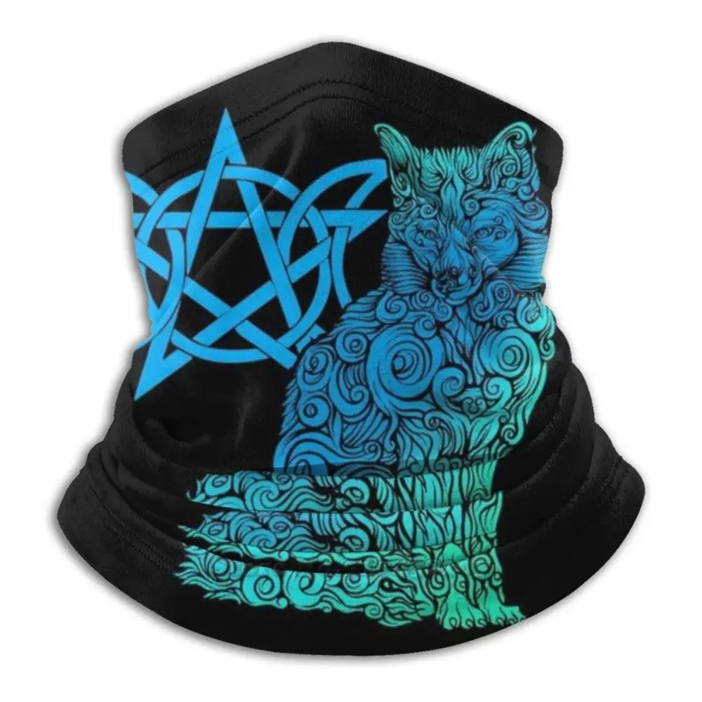 

Духа животного волк более необычные символ, синий 3D бандана уход за кожей лица шею мягкий флис маска спортивный шарф Wicca, Необычные волк вой
