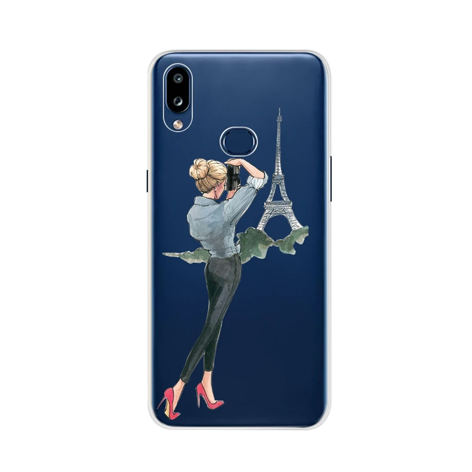 Светло-фиолетовый Для samsung Galaxy A10s чехол TPU мягкий ультра тонкий силиконовый чехол для телефона с рисунком для samsung A10s A10 s 10 s Чехол - Цвет: Светло-фиолетовый