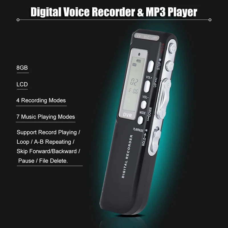 Sk-010 8 Гб цифровой Аудио Диктофон Mp3 музыкальный плеер Голосовая активация Var A-B