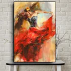 Абстрактная картина маслом на холсте с изображением Танцующей Балерины, скандинавские плакаты и принты, Настенная картина для гостиной, Куадрос