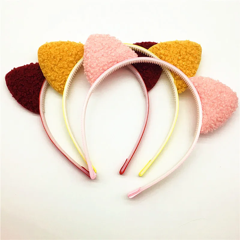 Милый пушистый обруч для волос с кроличьими ушками красивые головные уборы