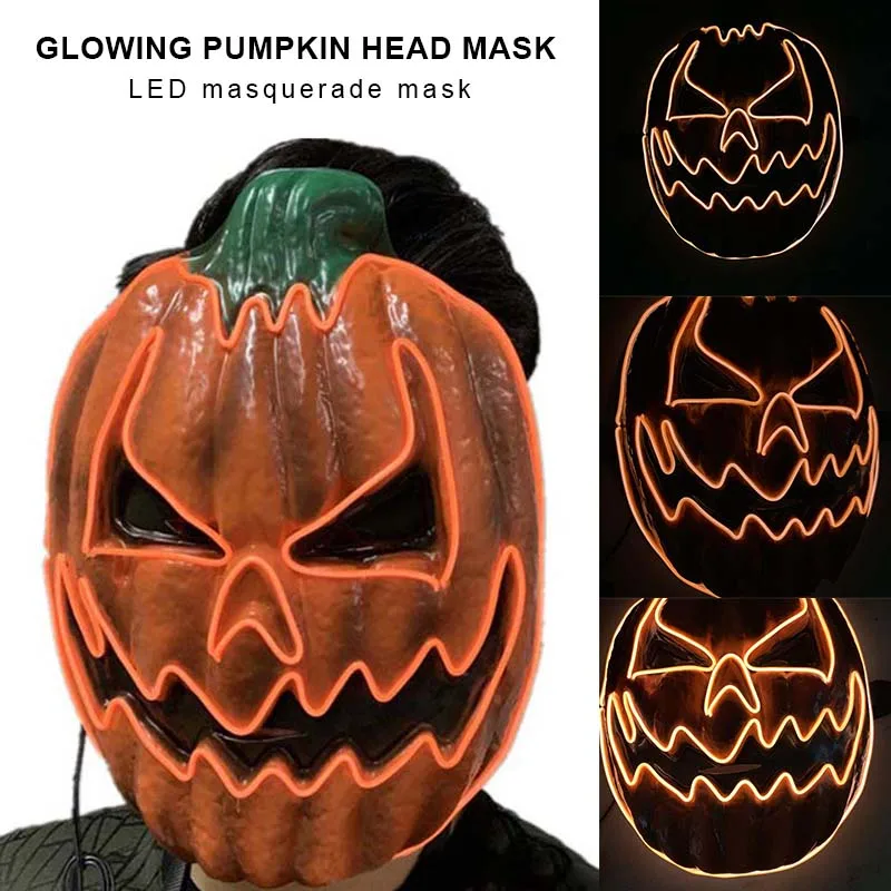 Хэллоуин светящаяся тыква маска для лица костюмы макияж вечерние Косплей ужас