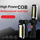 10 Вт профессии двойной 360  COB лампа вспышка светильник рабочий светильник 18650 USB Перезаряжаемые инспекционная лампа фонарь Автомобильный аварийный мигающий светильник