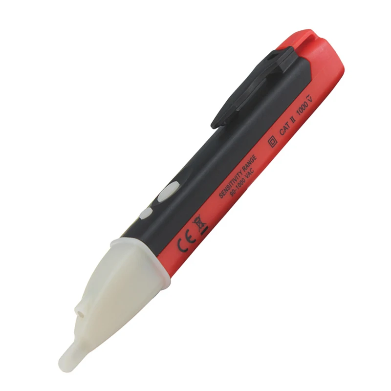 red 1 шт. электрический индикатор 90-1000VSocket стены AC мощность тестер датчика детектора напряжения ручка светодиодный светильник индикатор измерительный ручной инструмент - Цвет: red