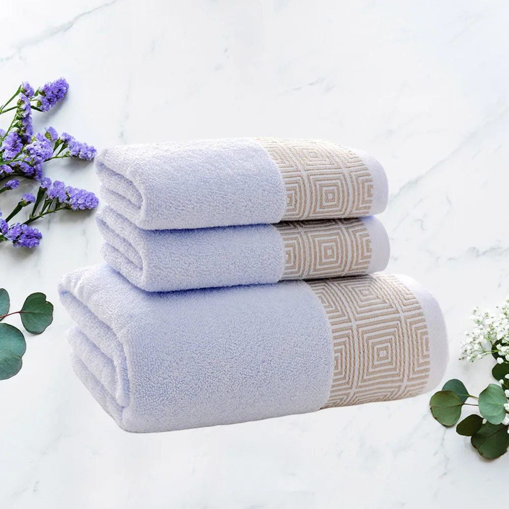 

3PCS Large Bath Towel Soft Thick Yarn Bath Towel Pure Cotton Bath Towel Stylish Water Absorbent Bath Towel for Hotel Spa Use Cof