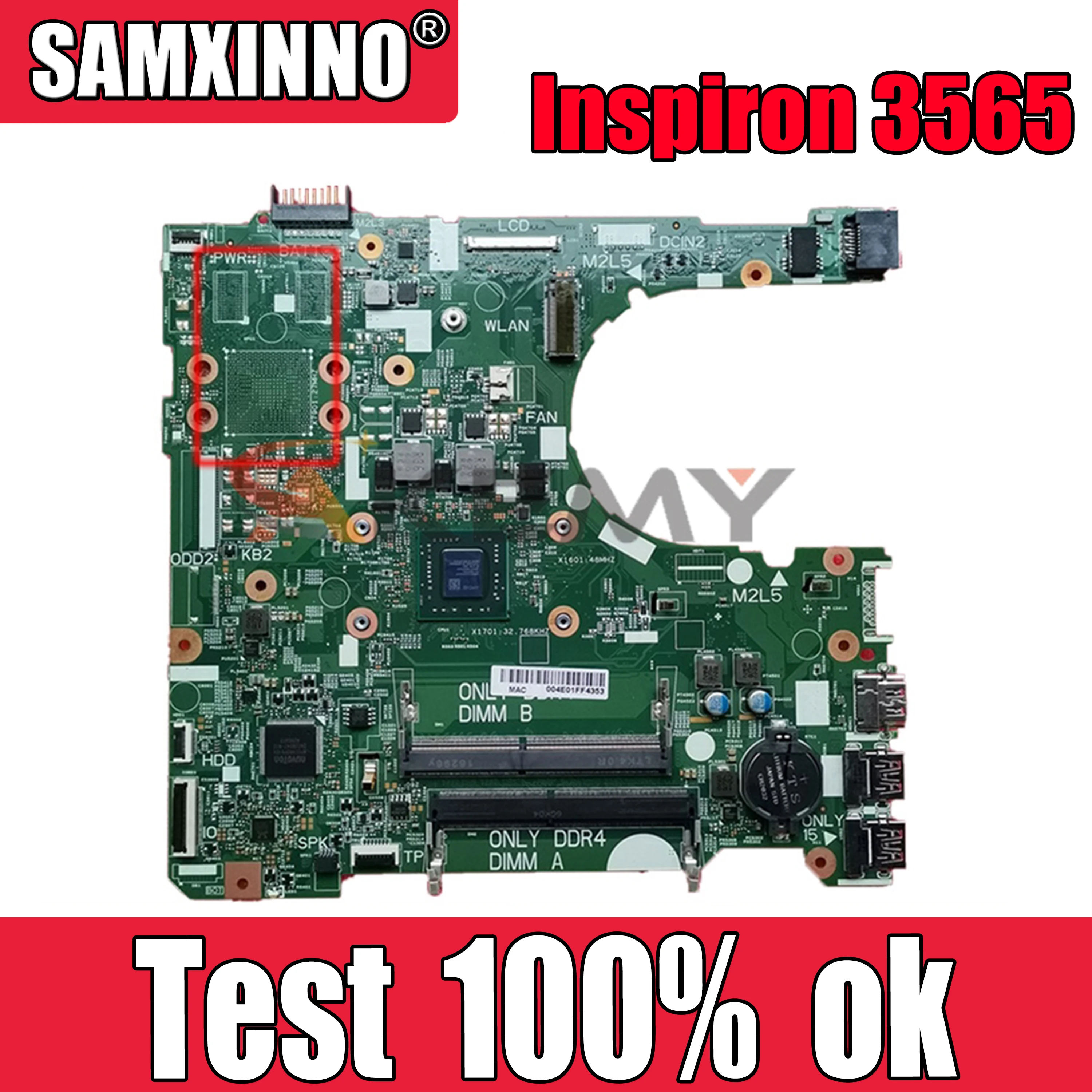 

Original CN-03HY7P 03HY7P 16808-1 Laptop motherboard For DELL Inspiron 3565 AM9225 Mainboard