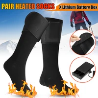 electric heated socks rechargeable battery for men women winter outdoor heated thicken warmer socks with lithium battery box