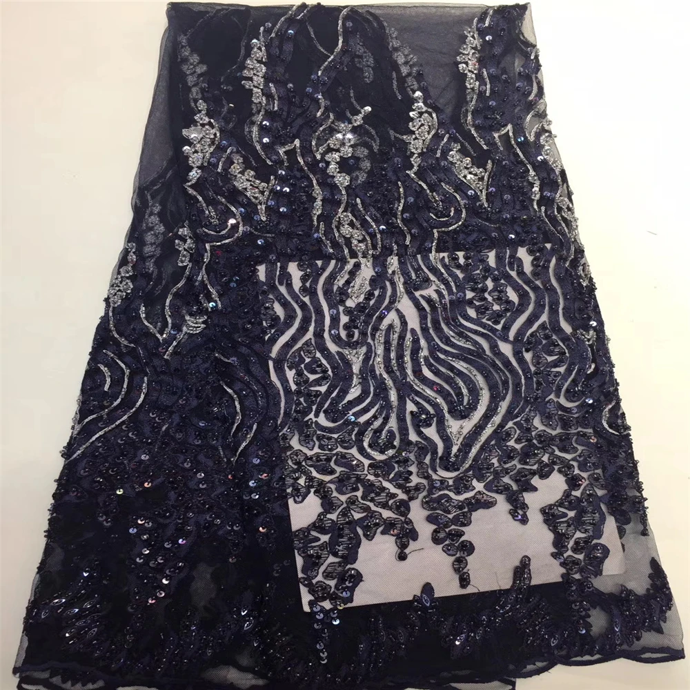 New Style French Nigerian Sequins Mesh Lace African Tulle Sequence Fabric High Quality For Wedding Dress 5 Yards | Дом и сад