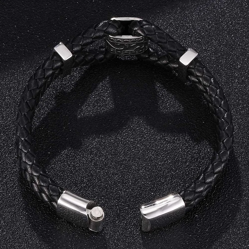 Новые двухслойные черные сапоги из натуральной кожи Плетеные браслеты для