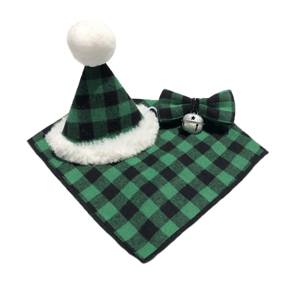 

Шапочка для кошек и собак, тканевый шарф, Рождественский праздничный костюм, Симпатичный хлопковый костюм белого и черного цветов, комплект...