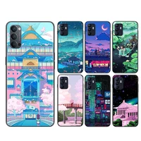 art pixel aesthetic soft black silicone cover for oppo reno 6 5 k 4 f se lite z pro plus 5g phone case shell coque