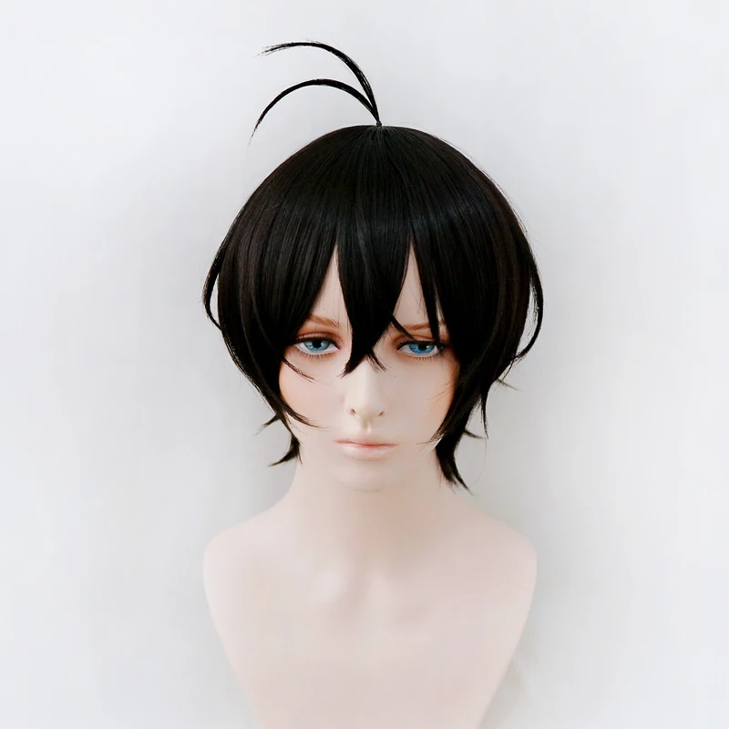 Sk8 the Infinity Miya Cosplay 33cm Wig Short Black Anime Wigs Heat Resistant Synthetic Halloween | Тематическая одежда и