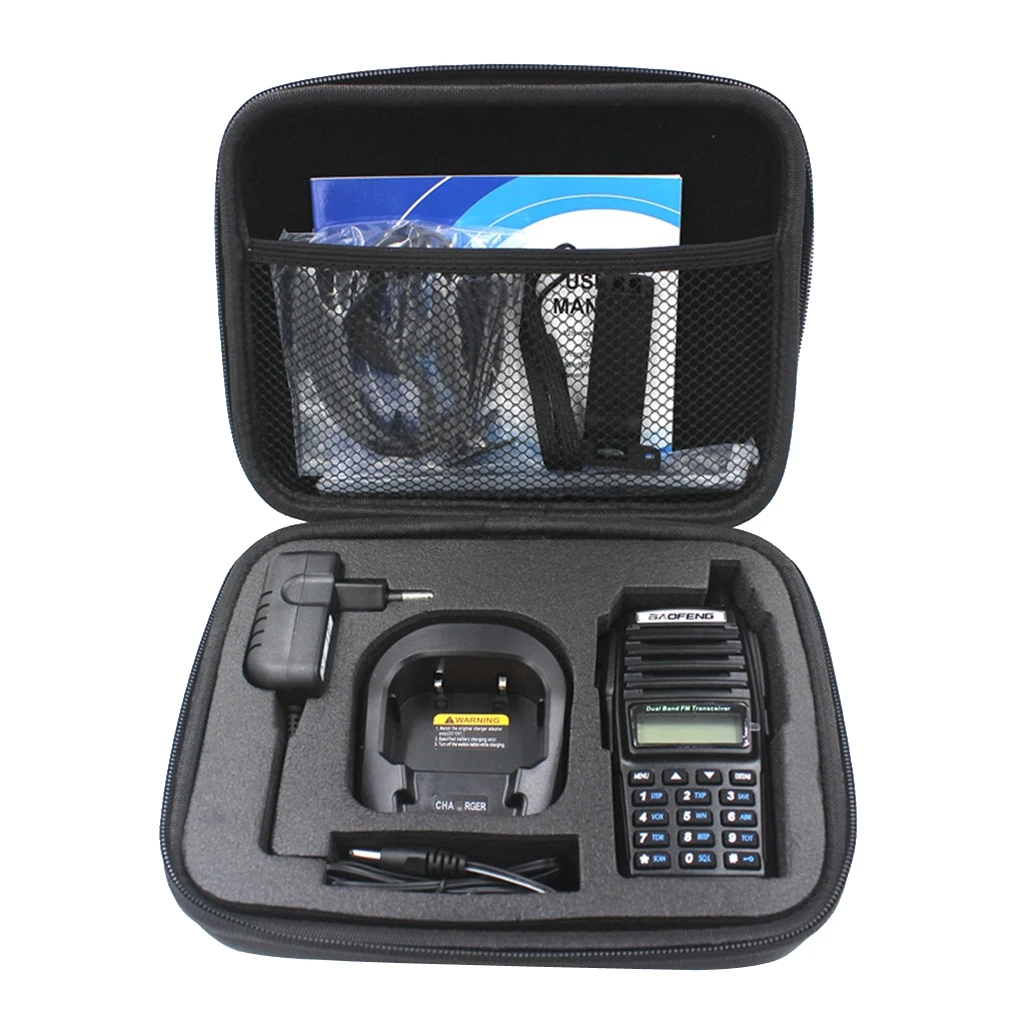 two way radio travel carrying case hard shell for baofeng uv 82 uv 82hp uv 82l walkie talkie and accessories free global shipping