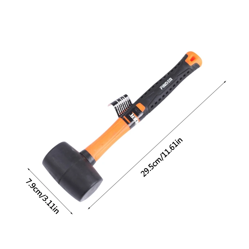 

Rubber Mallet Hammer Head Fiberglass Handle Rubber Grip for Flooring Woodworking Ergonomic Grip Handle Durable Soft Blow