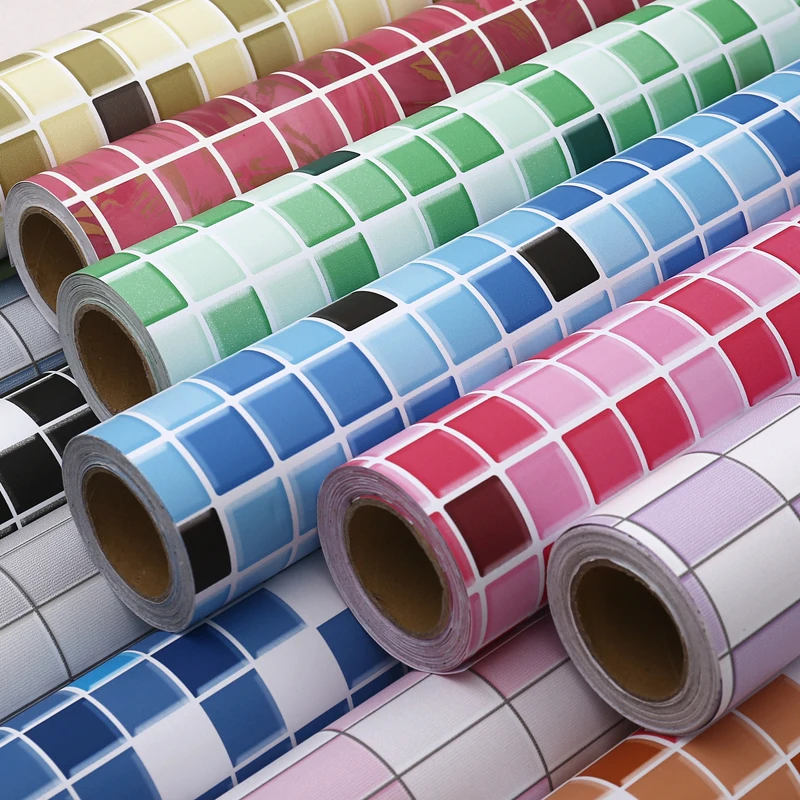 

Thick Waterproof Self-Adhesive Wallpaper for Kitchen Bathroom Livingroom Toilet MosaicTile Wall Decor Water-proof Wall Sticker