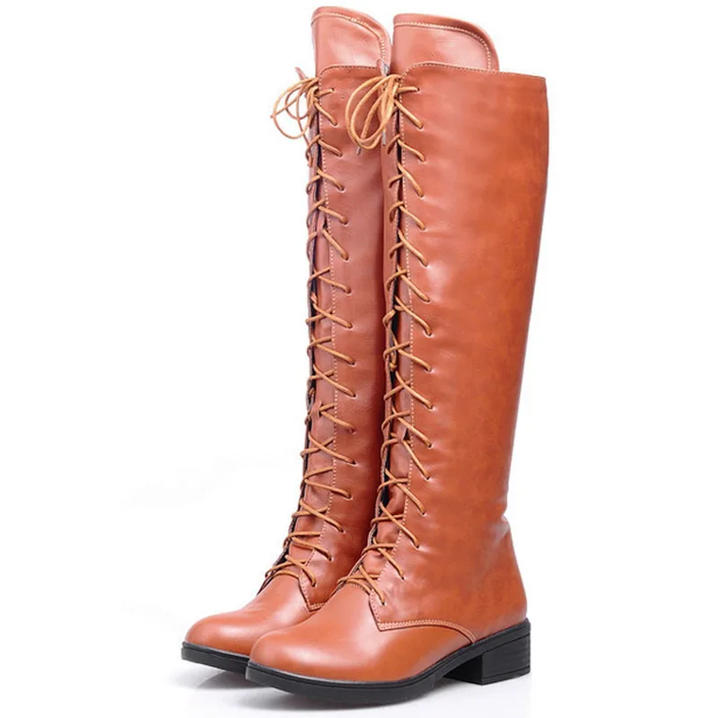 Зимняя обувь женские ботинки на квадратном каблуке Сапоги из искусственной кожи