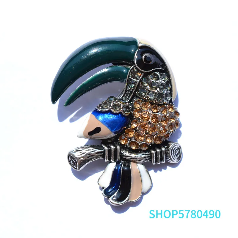 Винтажные Ювелирные изделия разноцветная Милая брошь попугай для женщин Стразы