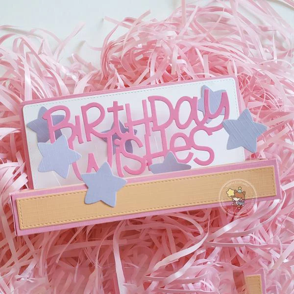 

BIRTHDAY HAPPY WISHES Stamps And Dies Cutting Dies Scrapbook Diary Decoration Stencil Ebossing Template DIY Greeting Card Handm