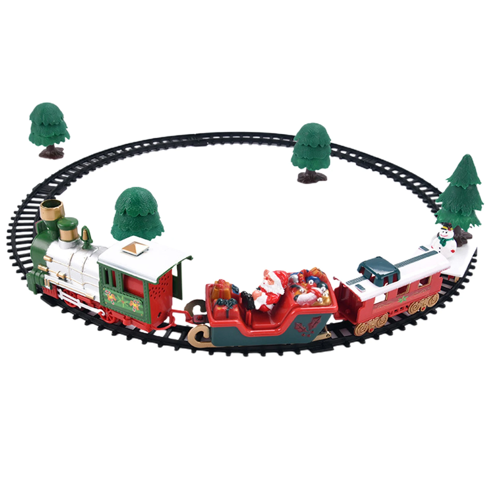 

2020New Christmas Electric Rail Car Train Toy Children's Electric Toy Railway Train Set Racing Road Transportation Building Toys