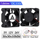 Портативный вентилятор охлаждения Gdstime DC, 24 В, 12 В, 5 В, 3 см, 30x30x10 мм, 2 контакта, с шарикоподшипником, Dupont 2,54, 2,0, 30 мм x 10 мм, 5 шт., 3010