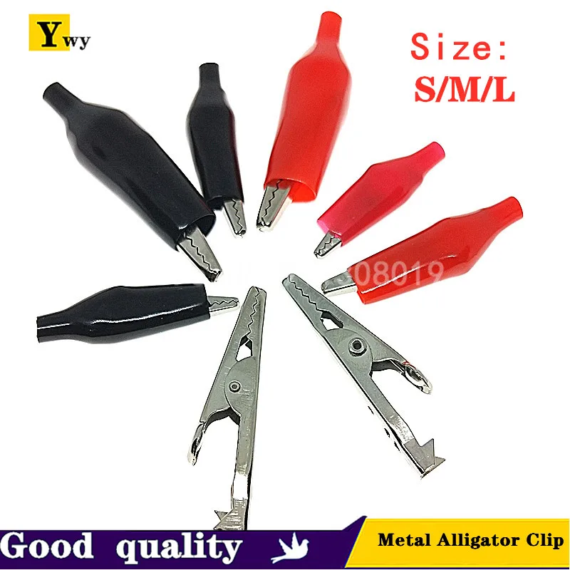 20 шт. 28 мм металлический зажим типа крокодил G98, Электрический зажим типа крокодил, измерительный зонд, черный, красный, с пластиковой загрузкой, автомобильная батарея
