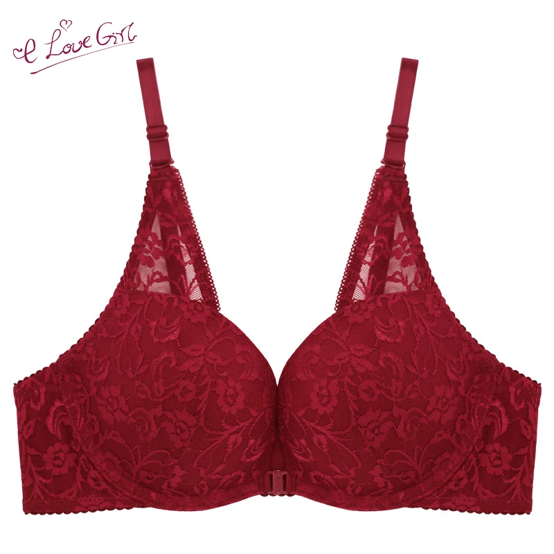 

Summer Sexy Lace Backless Underwear Women No Steel Ring Bra Thick Section Women's Bra U-shaped With Front Closure Underwear