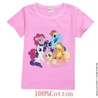 Летняя детская одежда, футболка с коротким рукавом для девочек, детская толстовка, одежда для маленьких девочек с изображением пони, футболки для мальчиков