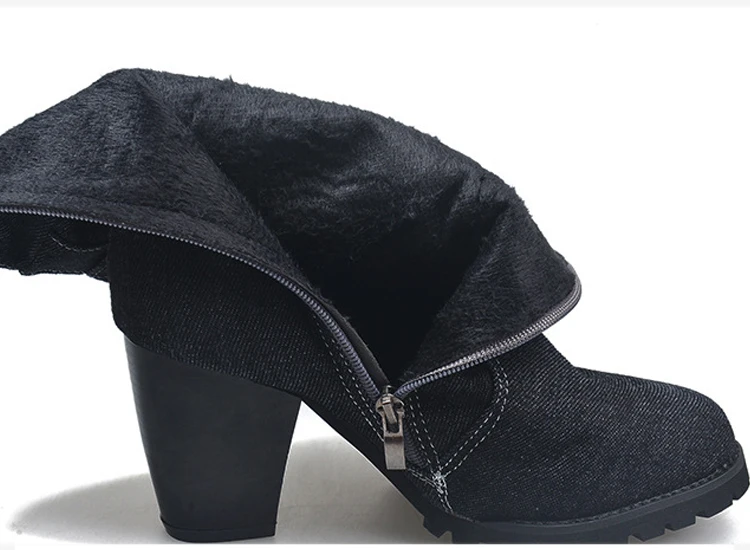 Женская прогулочная обувь Ботинки до середины икры на высоком каблуке и