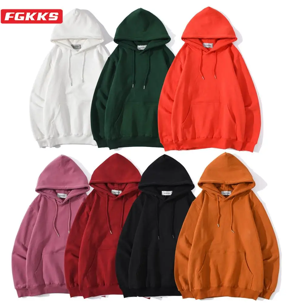

FGKKS Fashion Brand Men Solid Color Hoodies Autumn Winter New Men Casual Pullover Hoodies Couples Hooded Sweatshirts Male