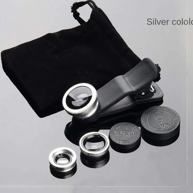 Wide Angle Mobile Phone Camera Lens Fish Eye Macro Lens for Iphone 12 11 8 7 6 XS  Universal 3 In 1 Smartphone Fisheye Lens