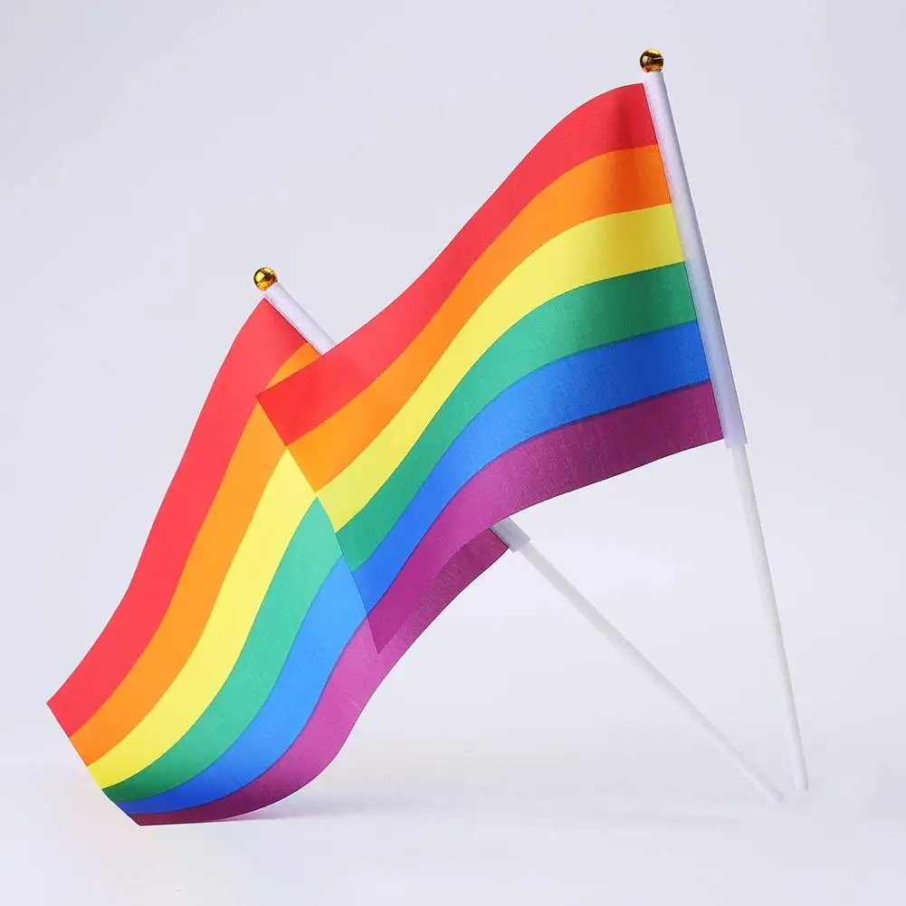 10 шт. Радужный пластиковый флаг 14 х21 см