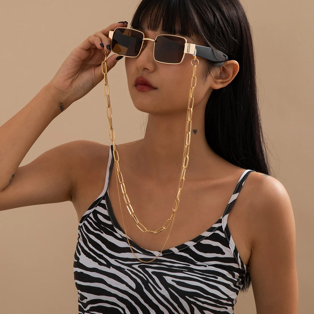 Женские очки для чтения с многослойной цепочкой массивные Нескользящие